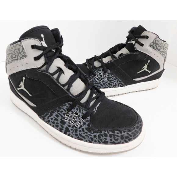 Jordan 1 Flight Black Gray Elephant‎ 372704-055 sz 7.5 M